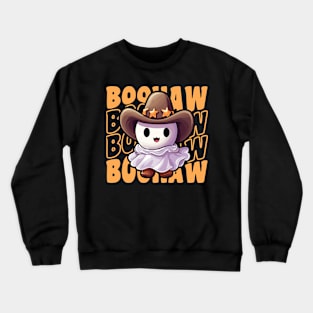 Boohaw Cute Spooky Groovy Cowboy Ghost Crewneck Sweatshirt